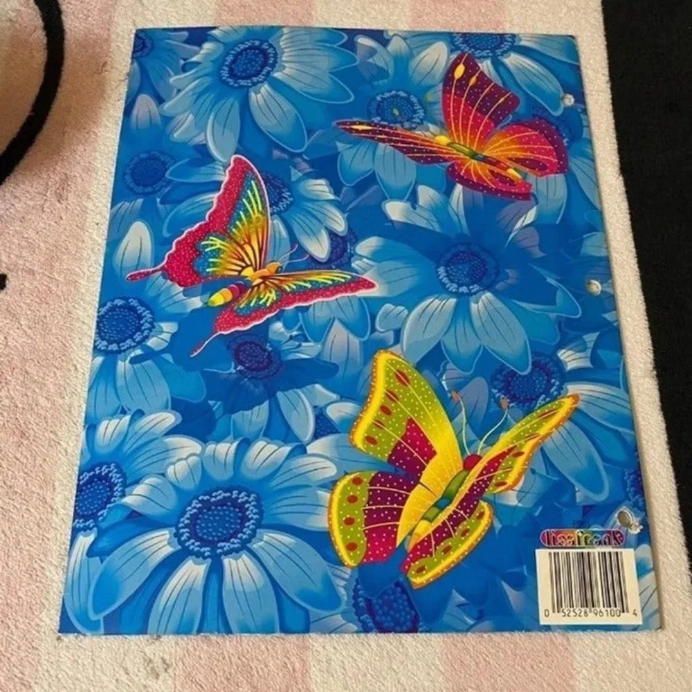 Vintage Lisa Frank Butterflies Flowers Fantastic Fashions Groovy Folder